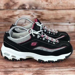 Skechers D-Lites Black Pink Sneakers